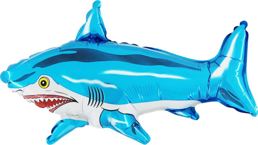 Folieballong Mini - Haj Blå 35 cm