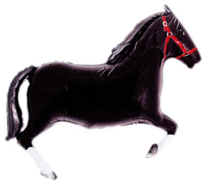 Folieballong - Häst Svart Shape