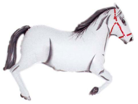 Folieballong - Häst Vit Shape