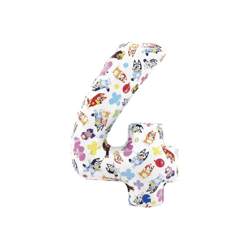 Ballongsiffra - Bluey - Fyra 66 cm