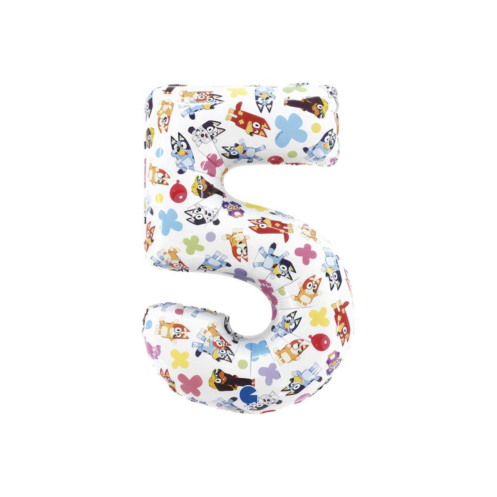 Ballongsiffra - Bluey - Fem 66 cm