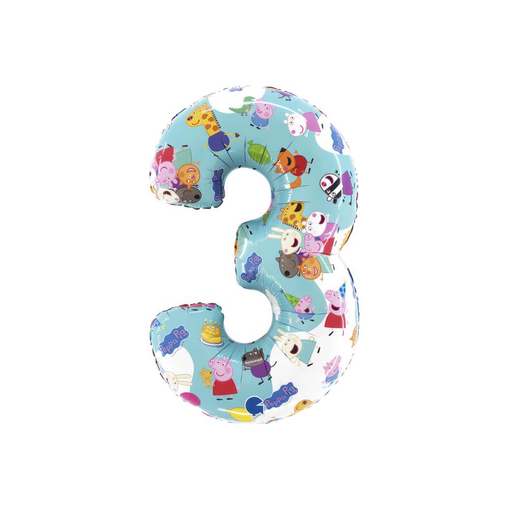 Ballongsiffra - Greta Gris - Tre 66 cm