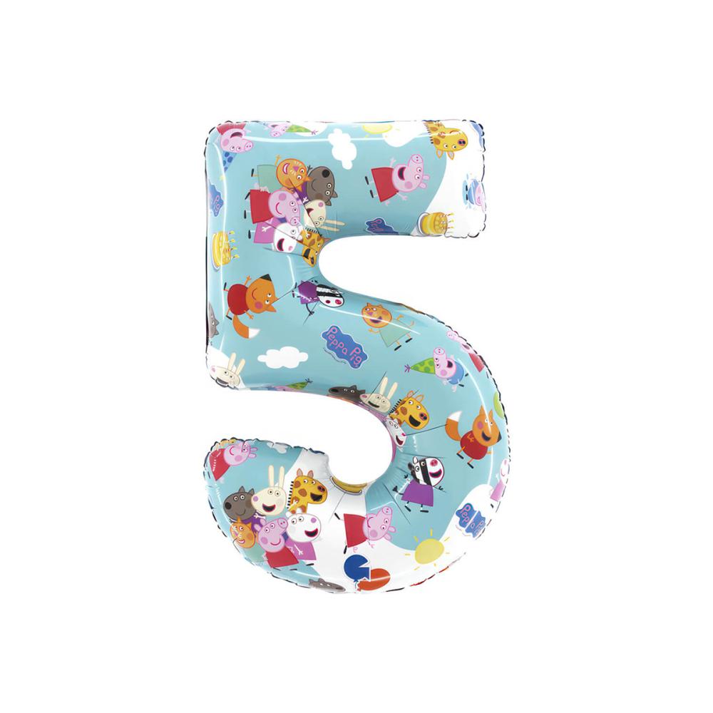 Ballongsiffra - Greta Gris - Fem 66 cm