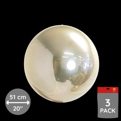 Loon Balls - White Gold 51 cm - 3-pack