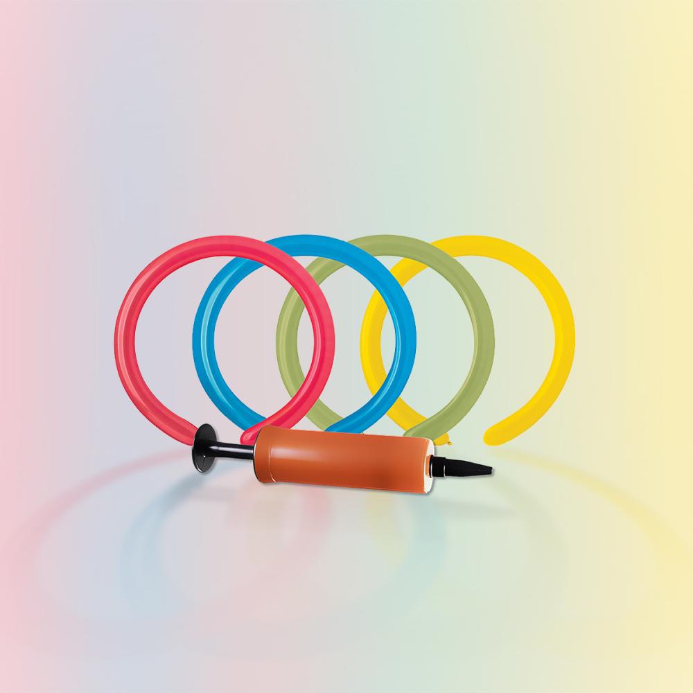 Modellballongskit - Blandade färger med pump - 25-pack