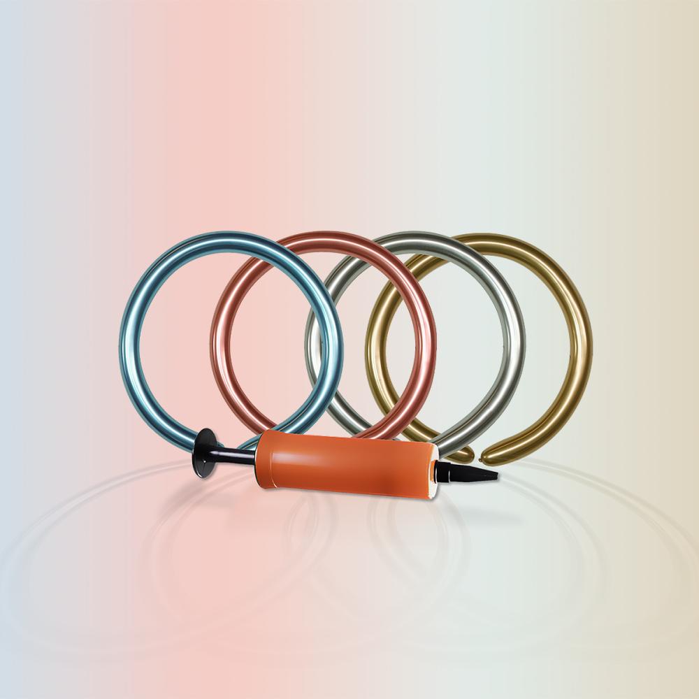 Modellballongskit - Chrome Blandade färger med pump - 25-pack