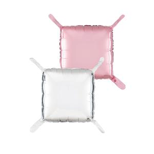 Pillow Balloons - Silver+Pastellrosa 47cm - 4-pack
