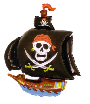 Folieballong - Piratskepp Svart Shape 78 cm