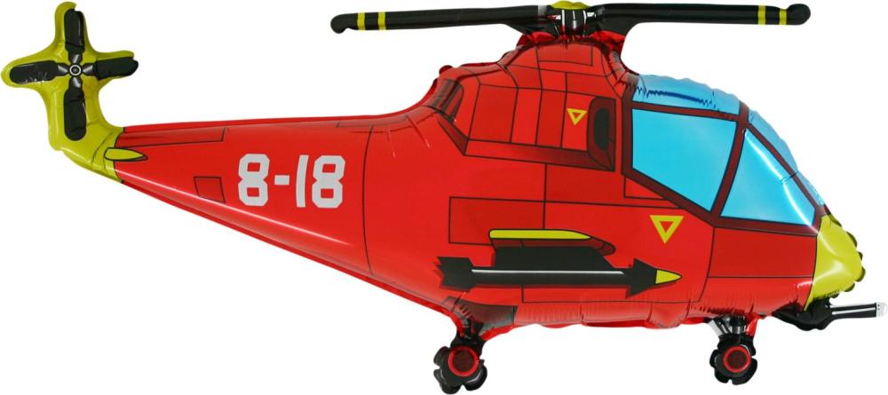 Folieballong - Helikopter Röd Shape