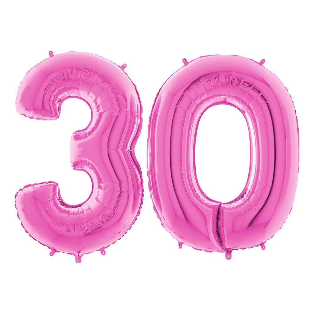 Ballongsiffror - 30 Rosa 100 cm