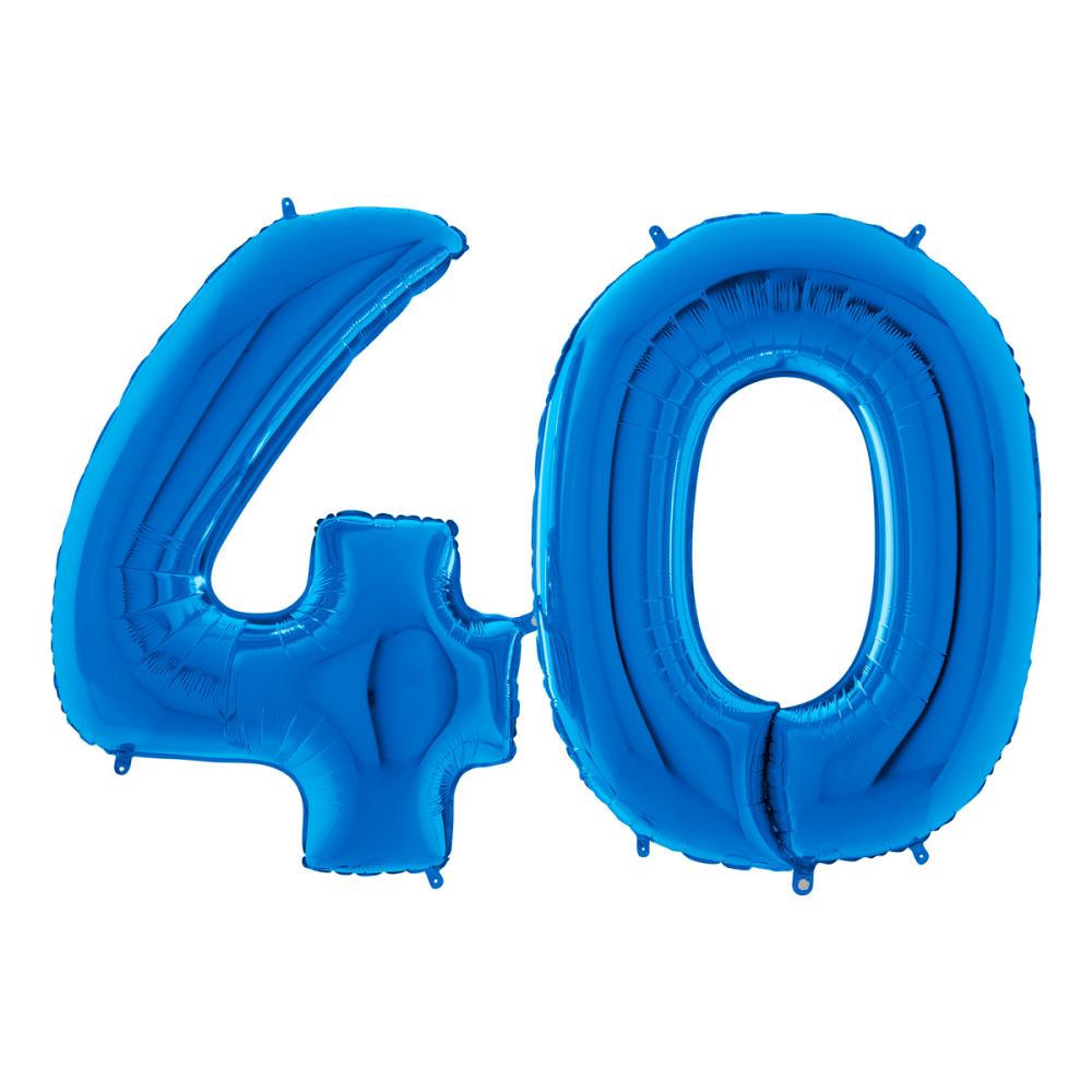 Ballongsiffror - 40 Blå 100 cm
