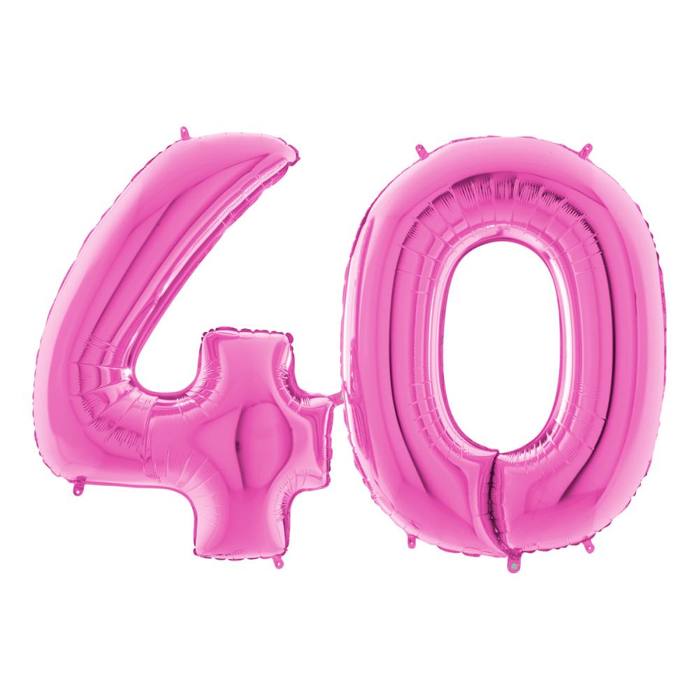 Ballongsiffror - 40 Rosa 100 cm