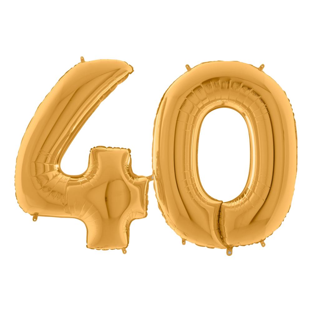 Ballongsiffror - 40 Guld 100 cm