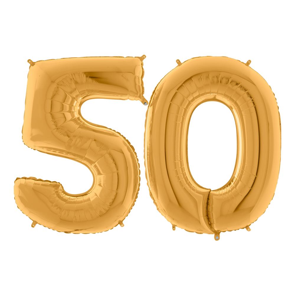 Ballongsiffror - 50 Guld 100 cm