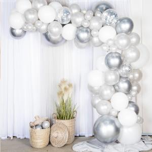 DIY Ballongbåge Silver/Chrome