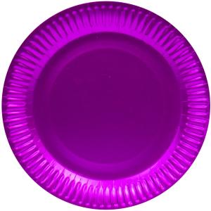 Papperstallrik, Metallic magenta, 23 cm