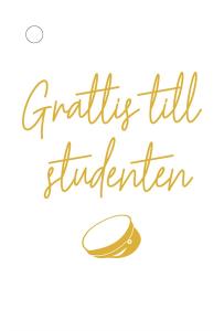 Studentkort mini - Grattis till Studenten (vitt)