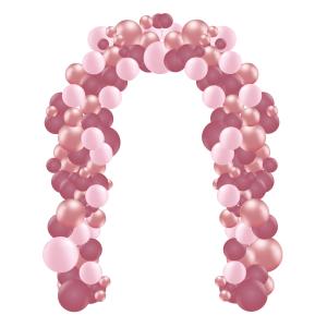 Organisk ballongbåge Rosa (6 m)