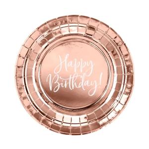 Tallrikar Happy Birthday Rosé 6-pack 18 cm