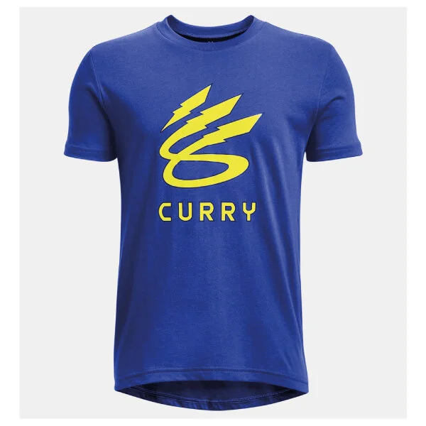 Curry Lightning Logo Tee JR blue