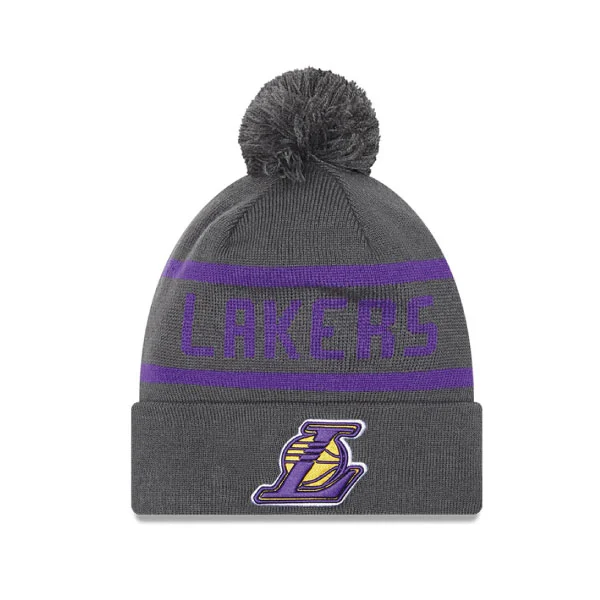 New Era LA Lakers Grey Bobble Beanie