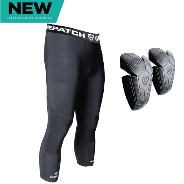 Gamepatch 3/4 Abrasion resistant tights with insertable knee padding Svarta