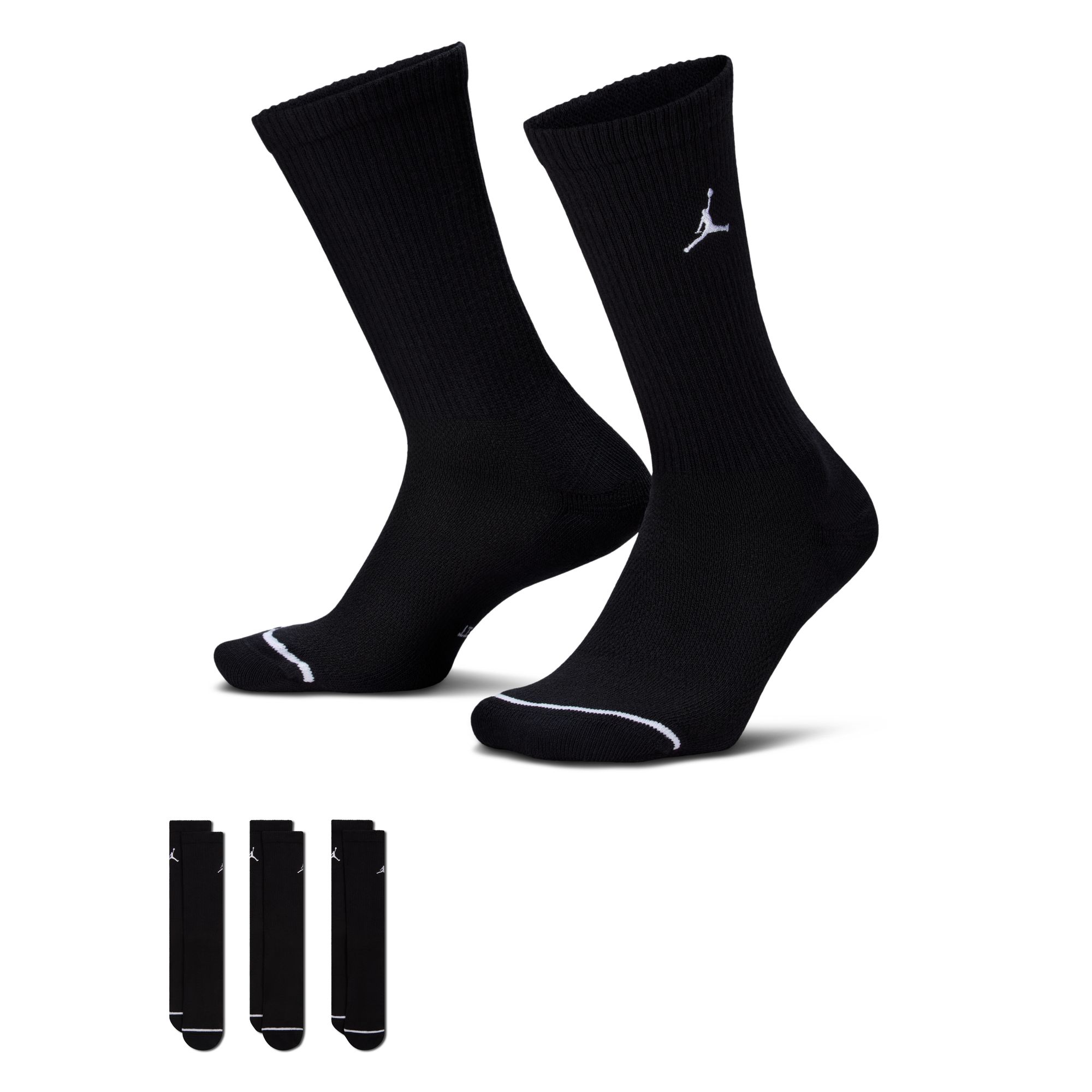 Jordan Everyday Elevated Crew Sock 3-Pack Svart