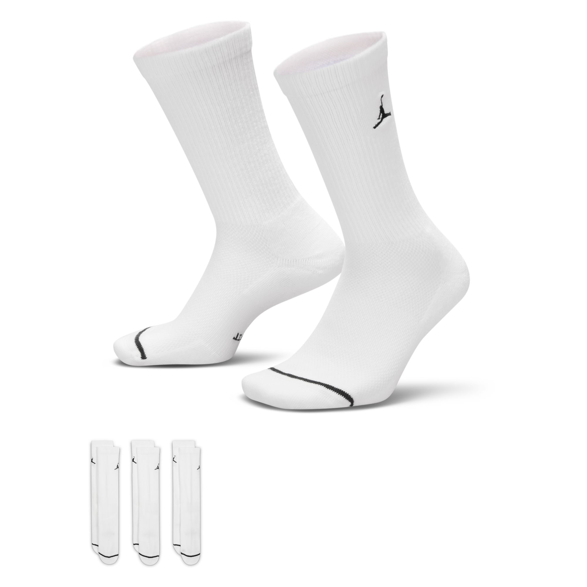 Jordan Everyday Elevated Crew Sock 3-Pack Vit