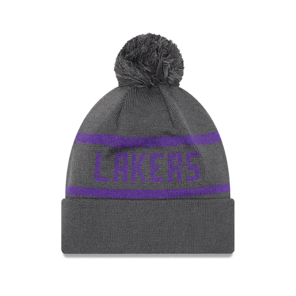New Era LA Lakers Grey Bobble Beanie