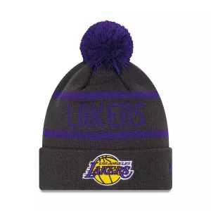 New Era LA Lakers Dark Grey Bobble Beanie