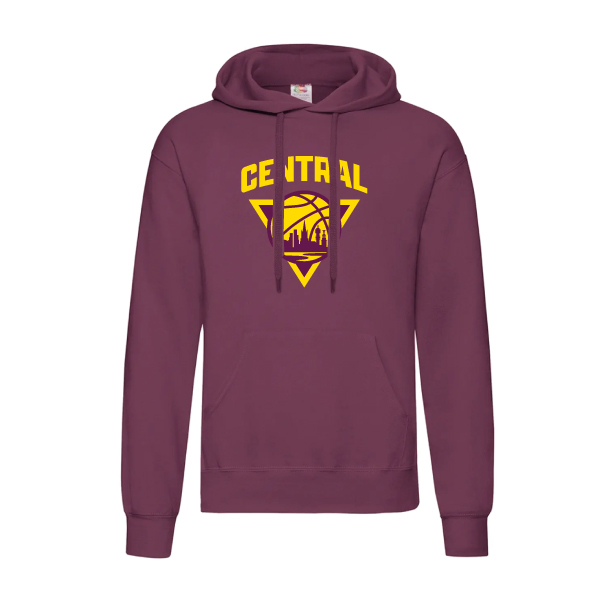 Central Basket Hoody Vinröd Sr