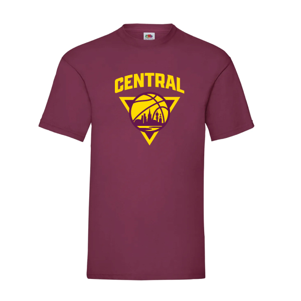Central Basket T-shirt Vinröd Jr