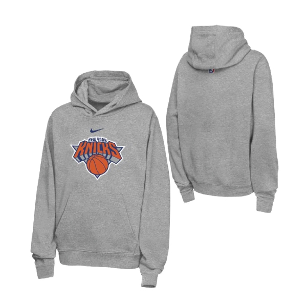 Nike NBA New York Knicks Hoody Grey Melange Jr