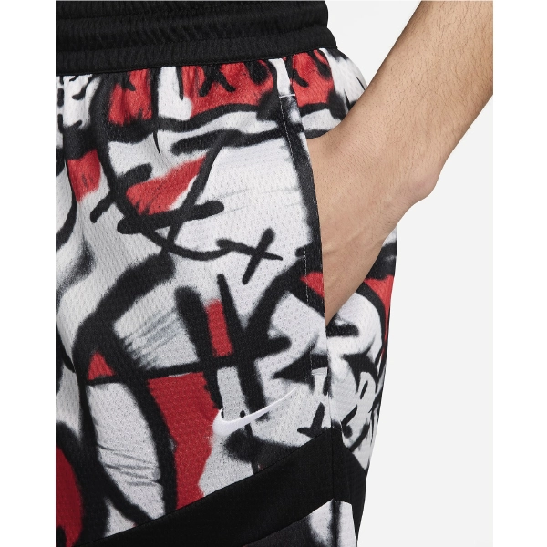 Nike DF Icon 6in Seasonal Basketshorts Vit/Röd/Svart