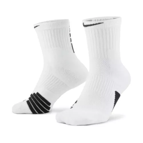 Nike Dry Elite Mid Basketstrumpa Vit/Svt