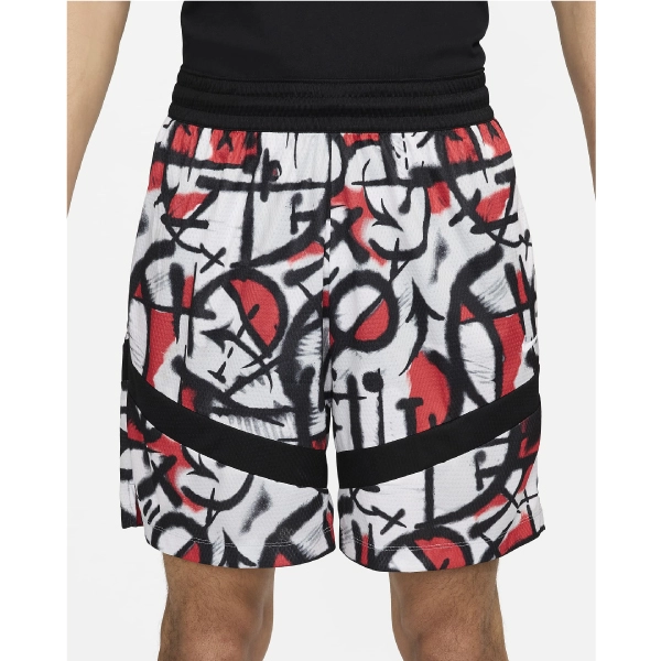 Nike DF Icon 6in Seasonal Basketshorts Vit/Röd/Svart