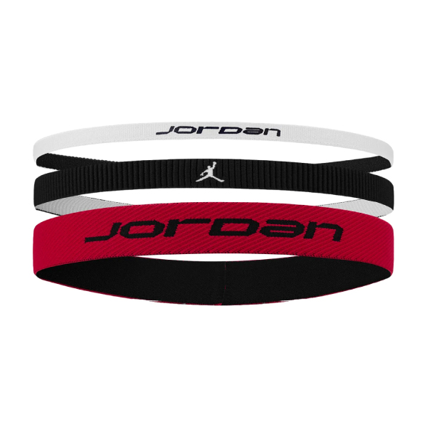 Jordan Elastiskt Hårband 3-pack Vit/Svart/Röd