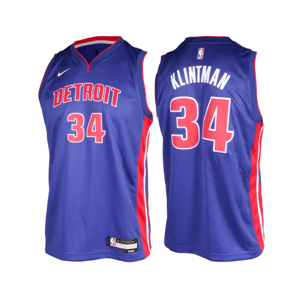 Nike Bobi Klintman Detroit Pistons Nr 34 Icon Swingman Jr