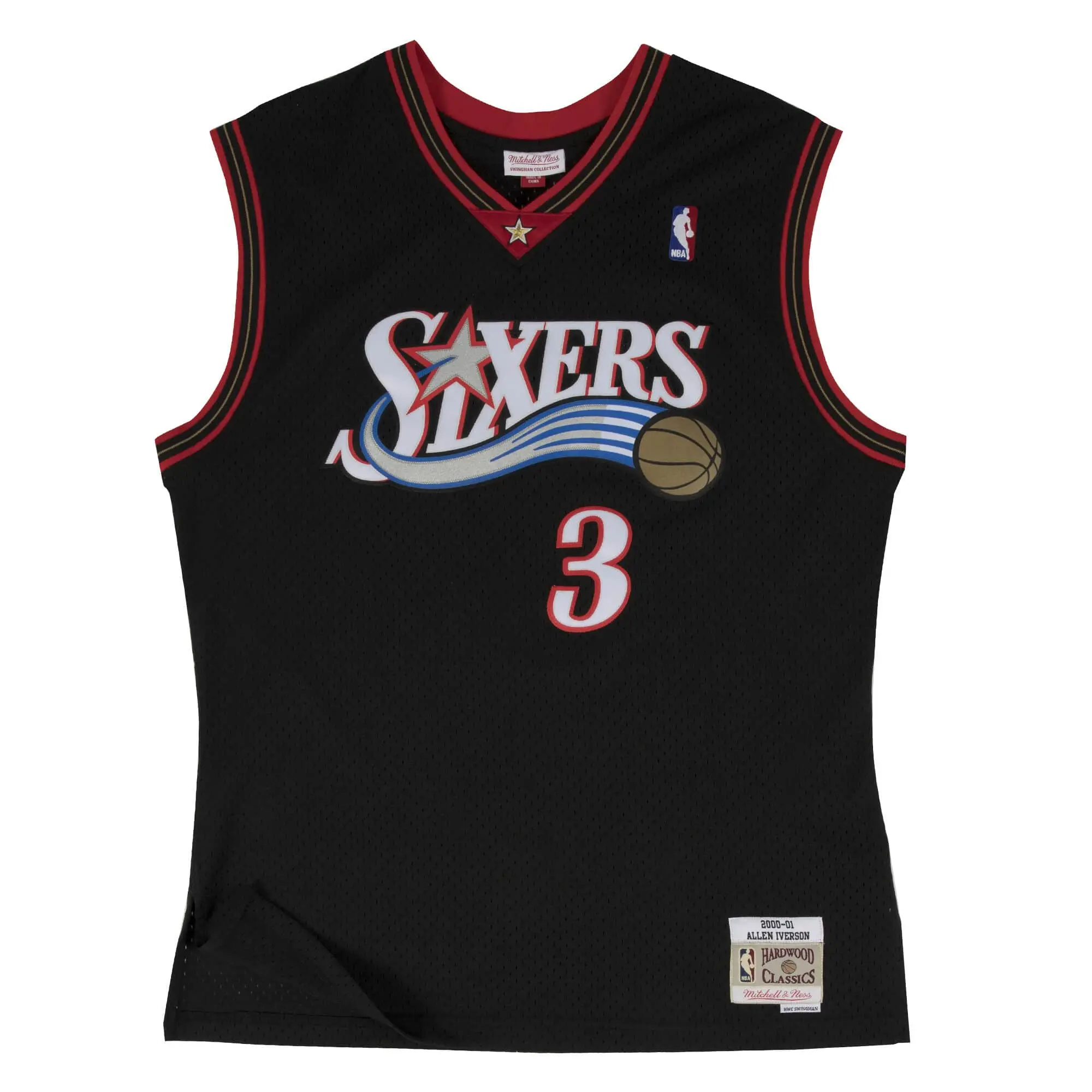 NBA Swingman Jersey Philadelphia 76ers Allen Iverson Svart
