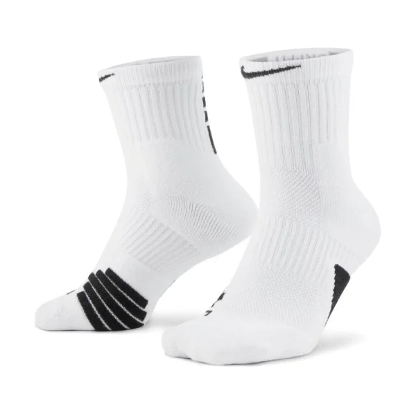 Nike Dry Elite Mid Basketstrumpa Vit/Svt