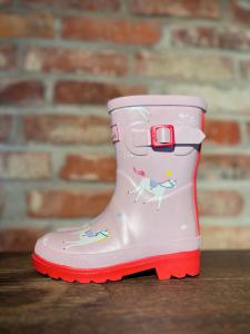 GUMMISTÖVLAR PRINTED JUNIOR PINK UNICORN