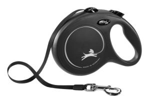 HUNDKOPPEL FLEXI NEW CLASSIC S 8M SVART