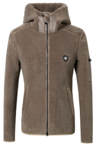 FLEECEJACKA HOODY TAUPE