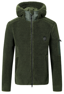 FLEECEJACKA HOODY OPAL GREEN