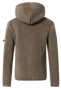 FLEECEJACKA HOODY TAUPE