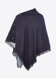 PONCHO WOOL HAZELWOOD NAVY