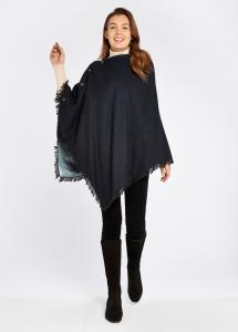 PONCHO WOOL HAZELWOOD NAVY