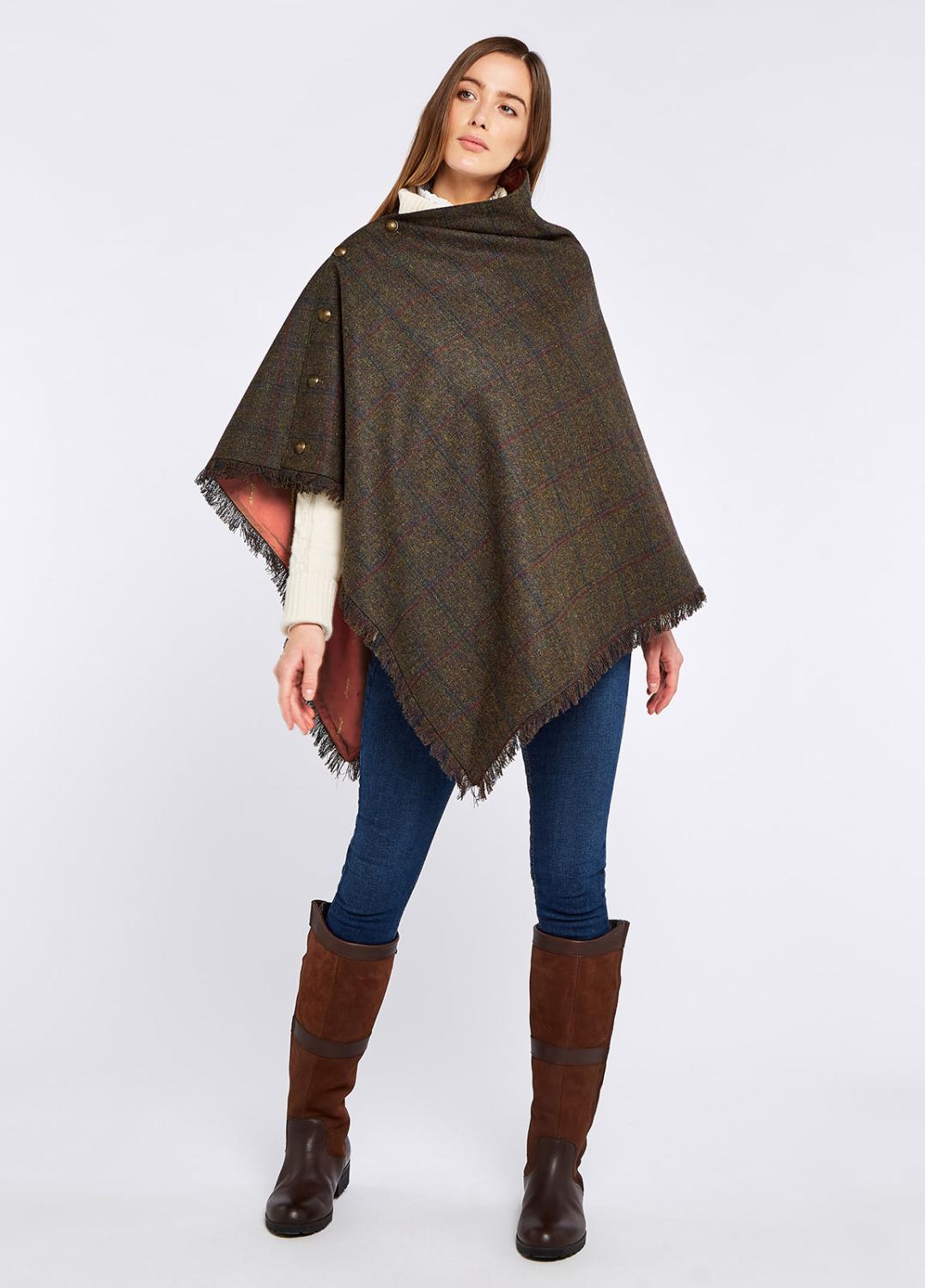 PONCHO WOOL HAZELWOOD HEMLOCK