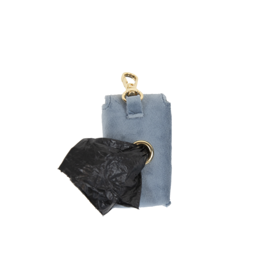 POOP BAG SQUARE VELVET LIGHT BLUE