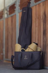 GROOMING BAG FAUX LEATHER BLACK TRUFFLE